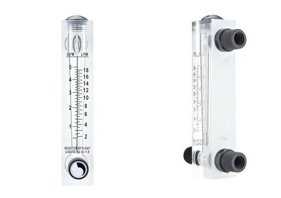 Water and Air Flowmeter 1/4 inch to 1 inch LZM Series Acrylic Panel with ± 4% Accuracy