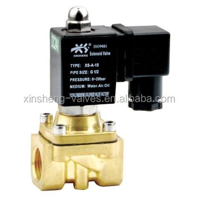 XS-A series 2/2 way normally closed solenoid valve for water/gas Brass