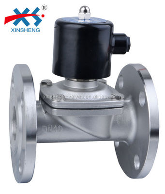 NC 2W400-40SF Direct Acting SS304 Flanged DN40 Water Solenoid Valve Round Iron Coil IP54